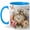 Blue, variant on Vintage Pocket Watch Coffee Mug, Watercolor Antique Clock with Flowers and Butterflies, 11 oz Ceramic Cup