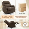 thumbnail image 2 of Lnsenfin Fauteuil Inclinable Pivotant à Bascule de Massage en Lin pour Salon, Brun, 2 of 6