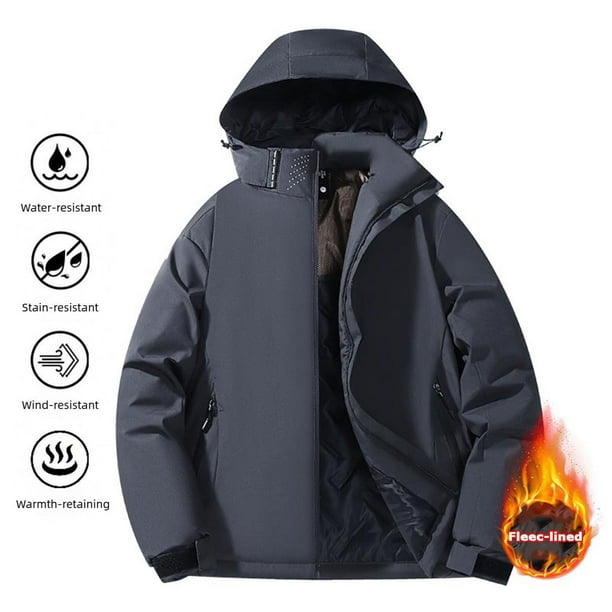 Ceisia Men's Outdoor Sports Pants Hooded Short Sleeve Winter Loose Fit with Zipper Gift with Pockets