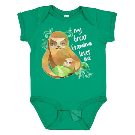 

Inktastic My Great Grandma Loves Me Cute Sloth and Baby Gift Baby Boy or Baby Girl Bodysuit