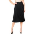 thumbnail image 1 of Haute Monde Womens Juniors Belt High Waist Pleated Midi Skirt (S, Black), 1 of 3