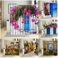 thumbnail image 2 of Town Street Flowers Shower Curtain Blue Wooden Door Spring Italian European Landscape Modern Nordic Home Decor Bathroom Curtains, 2 of 6