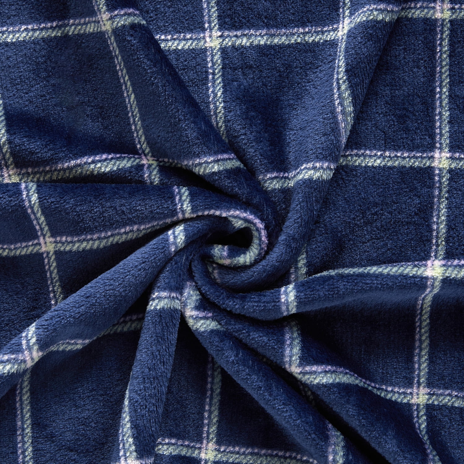Mainstays Printed Plush Couch Throw Blanket, Blue Cove Plaid, 50 x 60 in
