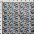 thumbnail image 4 of oneOone Silk Tabby Blue Fabric Asian Floral Sewing Material Print Fabric By The Yard 42 Inch Wide, 4 of 4