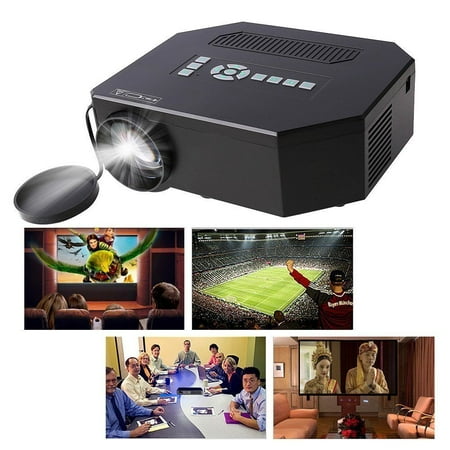 UC30 Mini Portable LED Projector HDMI AV VGA USB SD Multimedia White/Black