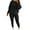 Black, variant on hotojiny Plus Size Lounge Sets for Women 2 Piece Knit Long Sleeve Tops with Slim Pants Outfits Loungewear