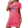 thumbnail image 2 of DPTALR Chemise de Nuit Courte Surdimensionnée pour Femmes, Imprimé Poitrine, Manches Courtes, 2 of 7