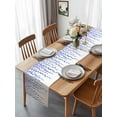 thumbnail image 4 of Table Runner Blue Polka Dots Vines Table Runners Lines Art Cotton Linen Dresser Scarf Kitchen Dining Table Decor for Home Dinner Party Decor 13x90 Inch, 4 of 9