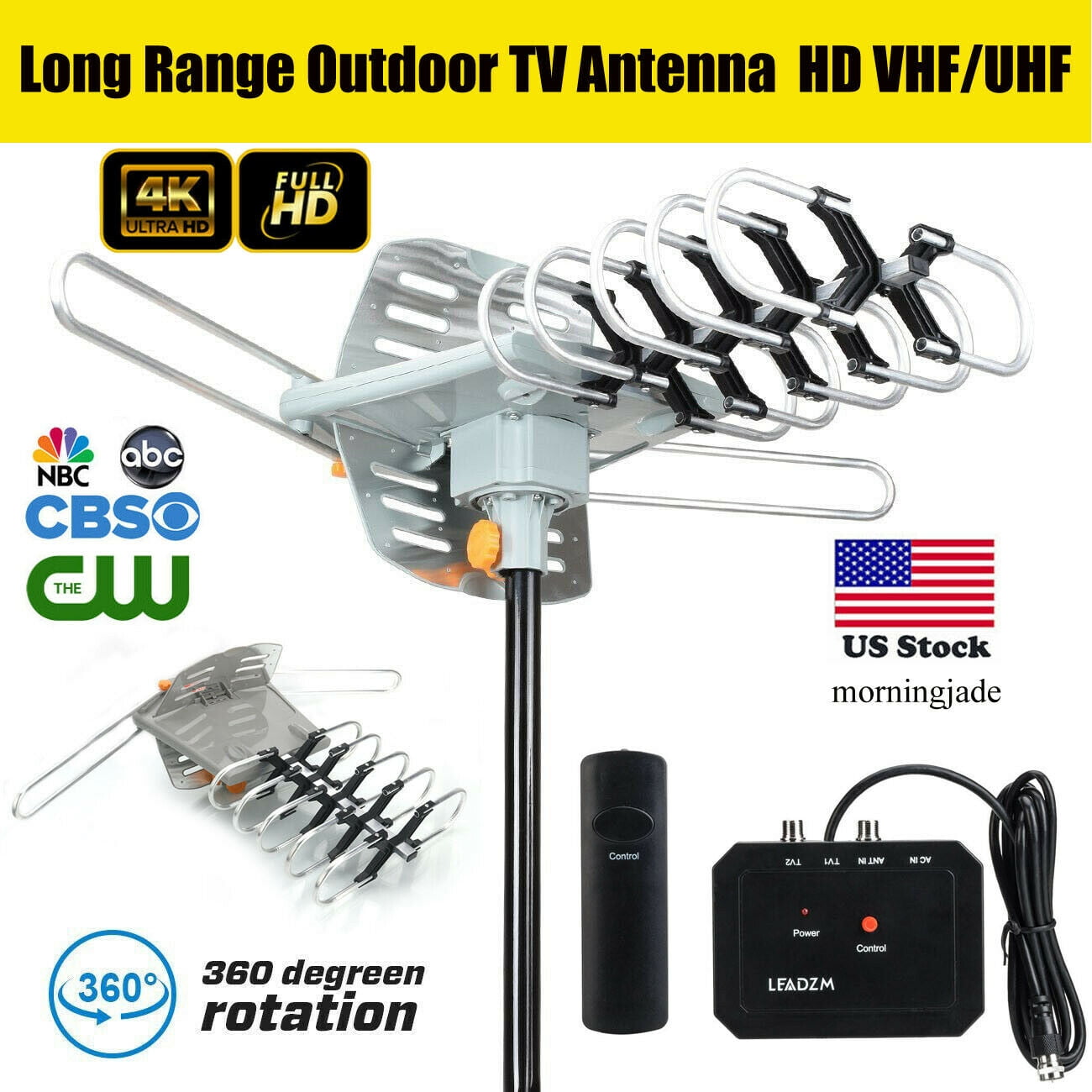 Amplified HD Digital Outdoor HDTV Antenna 150 Miles Long Range with Motorized... 