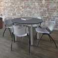 thumbnail image 3 of Regency 36 in Round Breakroom Table- Grey Top, Chrome Legs, 4 M Stack Chairs- Grey, 3 of 7