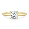 thumbnail image 2 of 2.00Ct Princess Cut Lab-grown diamond Engagement Ring, Flat Band Cathedral Set, 10K Yellow Gold, 2 of 7