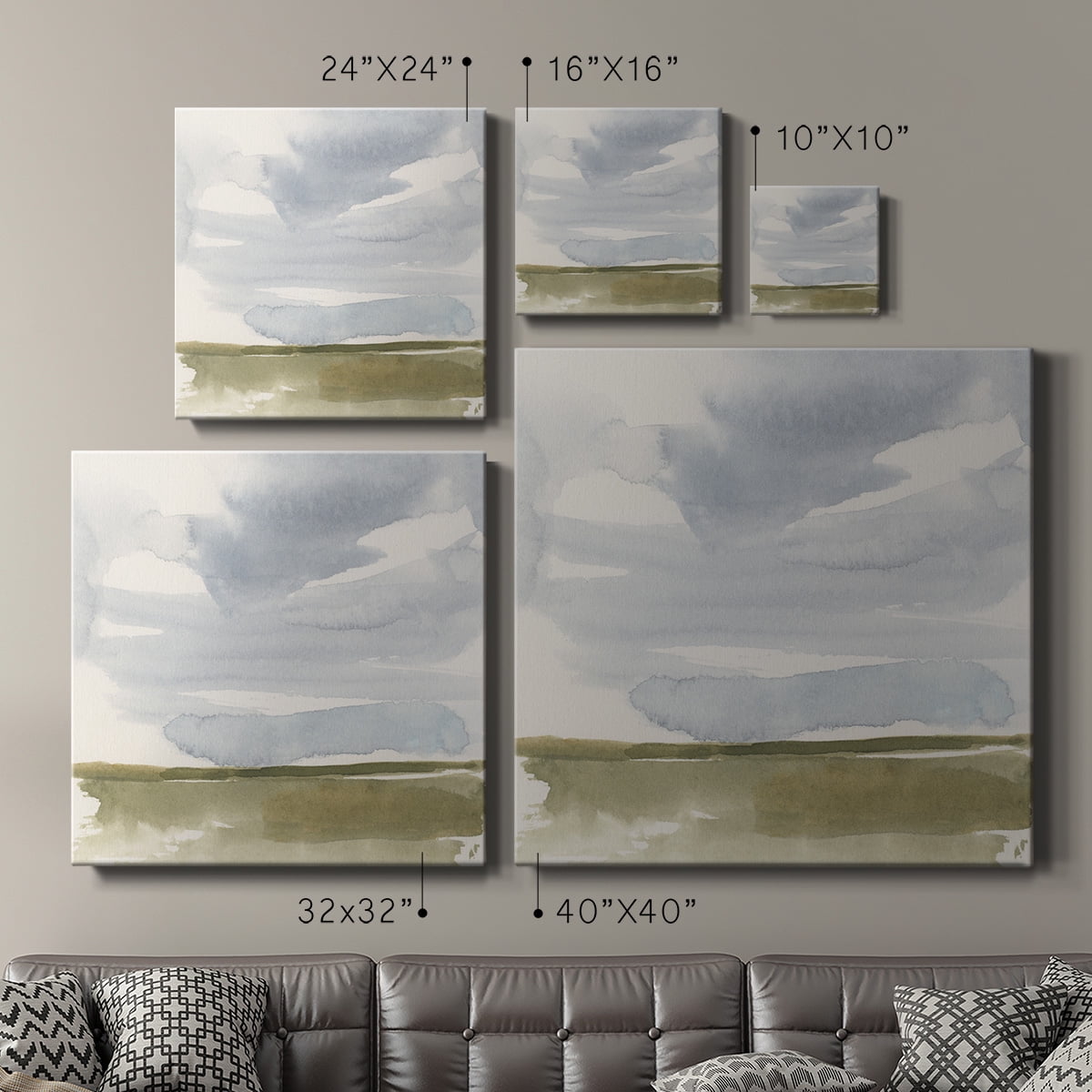 Wexford Home Open Field Sketch I-Premium Gallery Wrapped Canvas, 40" x 40" - Ready to Hang