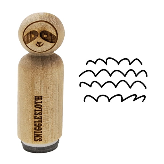 Waves Ocean Squiggles Rubber Stamp for Scrapbooking Crafting Stamping - Mini 1/2 Inch