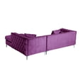thumbnail image 5 of Chic Home Monet Velvet Modern Contemporary Button Tufted with Silver Nailhead Trim Silvertone Metal Y-leg Right Facing Sectional Sofa, Purple, 5 of 8