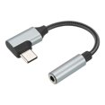 thumbnail image 1 of USB Tipo C a 3,5mm Hembra Auriculares Conector Adaptador USB C a Auxiliar Audio HiFi Alta-Resolución Digital Convertidor Cable Cordón 4.3 para Teléfono, Gris, 1 of 4