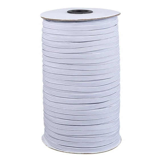 Elastic Band DIY Spool Elastic Rope Sewing Stretch Rope for Garment-White-1/8" 144Yards