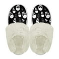 thumbnail image 2 of Chririnla Plush Slippers for Women Indoor Warm Novelty House Shoes Black Gothic Skull Winter Home Slippers with Fur Edges, 2 of 7