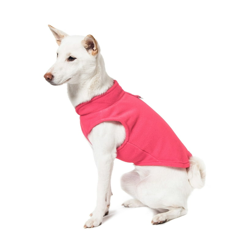 Gooby Fleece Vest - Pink, Small - Warm Pullover Fleece Dog Jacket with  O-Ring Leash for Small Dogs - Walmart.com