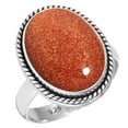 thumbnail image 1 of 925 Silver Ring For Women - Girls Brown Gold Sunstone Stone Silver Ring Size 5 Elegant Silver Ring Size 5 Gift For Women On Friendship Day 925 Silver Jewelry With Gemstone, 1 of 5