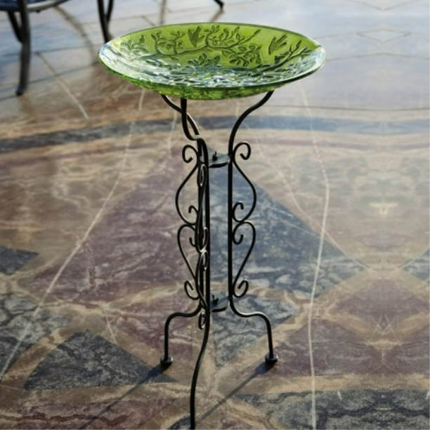 evergreen tall black metal scroll bird bath stand stand only 12.5"l