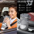 thumbnail image 5 of Leopard Print 30oz Handheld Travel Tumbler with Handle – Double Wall Stainless Steel Insulated Cup, Flip Straw Lid, Leak-Proof & BPA-Free for Hot and Cold Drinks – Durable Coffee & Juice Mug White, 5 of 6