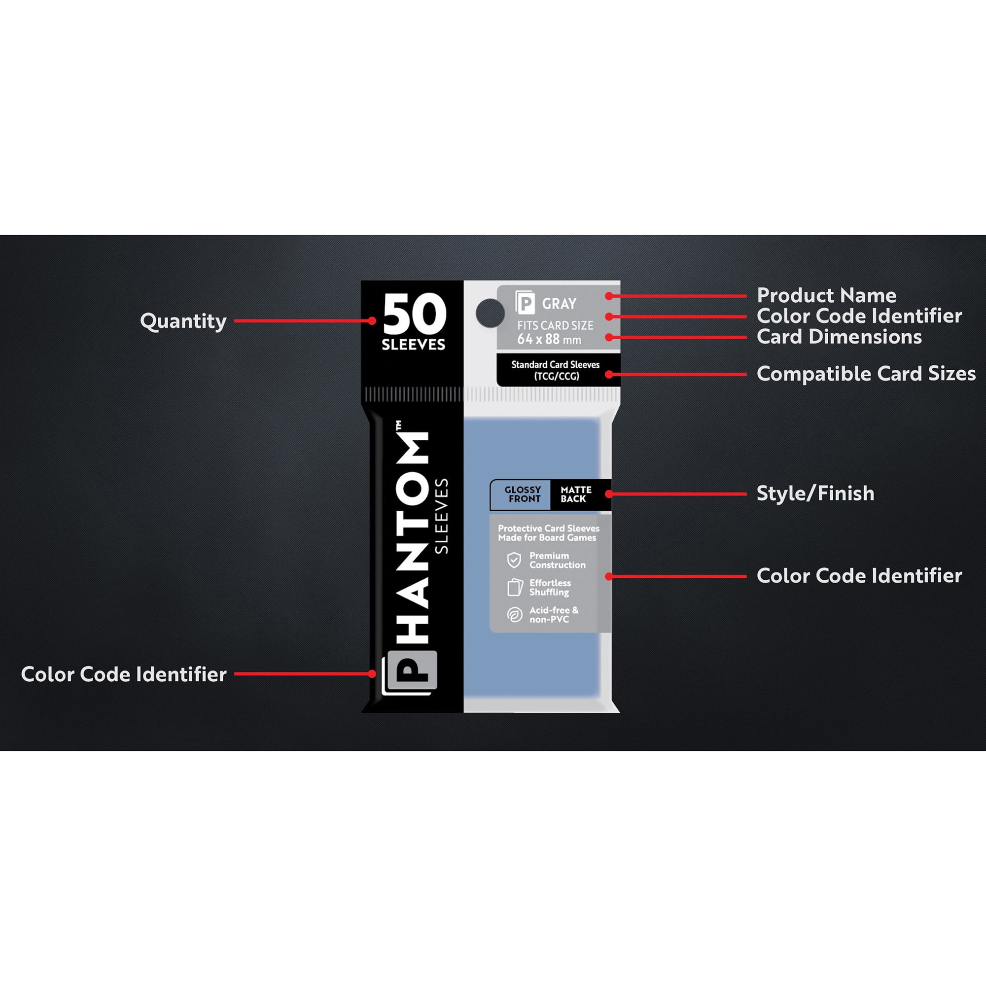 phantom card sleeves Sleeves: Rust Size (54mm x 80mm) Matte is still transparent yet provides an anti Phantom Sleeves: Gray Protective Card