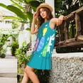thumbnail image 2 of Naloa bunny holding flower Print Women's Summer Spring Casual Beach Sundress,Vacation Sleeveless Tank Crewneck Loose Dresses, 2 of 7