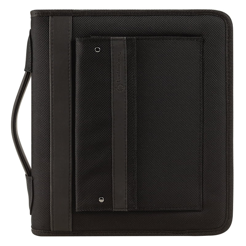FranklinCovey Classic Friday Nylon Zipper Binder With Handles Black