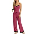 thumbnail image 2 of Gkeoshab Pajama Set Women Striped Ribbed Two Piece Camisole Lounge Sets Lace Trim Tank Top & Long Pants Fashion Tie Dye Pajama Set Breathable Loungewear, 2 of 6