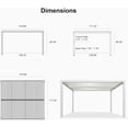thumbnail image 5 of PURPLE LEAF Outdoor Louvered Pergola 10' x 12' White Aluminum Pavilion Modern Shade Structure with 2 Independently Adjustable Weatherproof Hardtop for Patio & Garden, 5 of 7