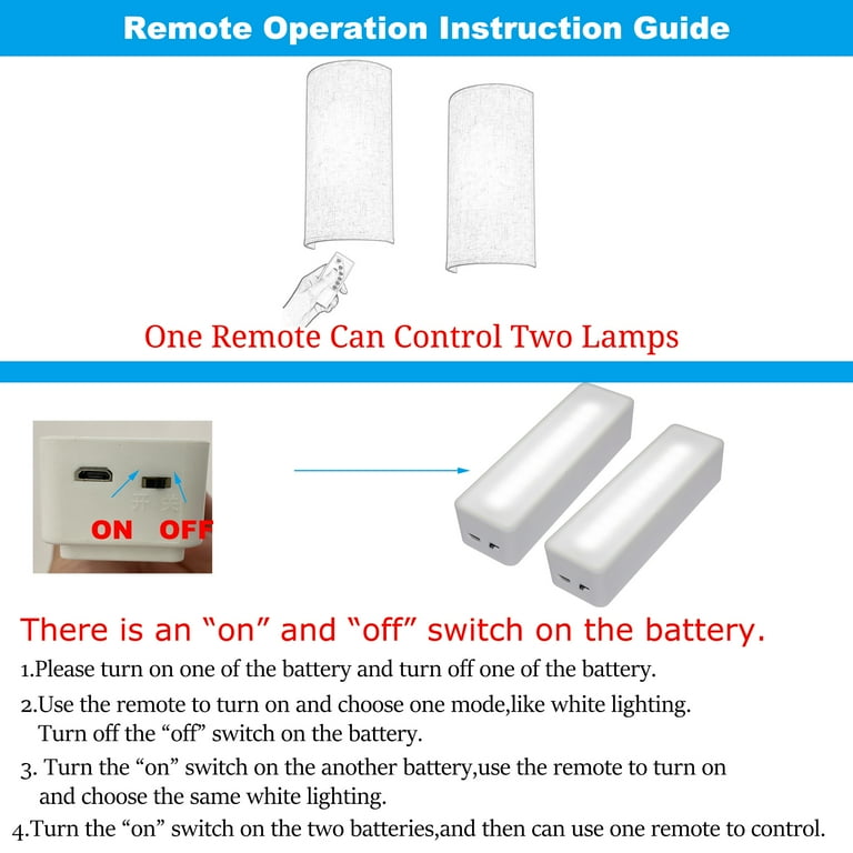 Battery Operated Wall Sconce with Remote,White Fabric Shade Wall