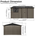 thumbnail image 6 of Extra Large 12x10ft Steel Shed - Sliding Barn Door + Ventilation Window, Weatherproof, 6 of 8