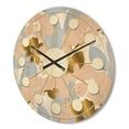thumbnail image 3 of Designart 'Retro Golden Foliage XV' Mid-Century Modern Wood Wall Clock, 3 of 5