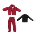 thumbnail image 2 of Figura de acción masculina a escala 1/12, ropa deportiva, camisa básica, pantalones casuales, abrigo, conjunto de piezas de ropa para muñeca de 6 Rojo, 2 of 10
