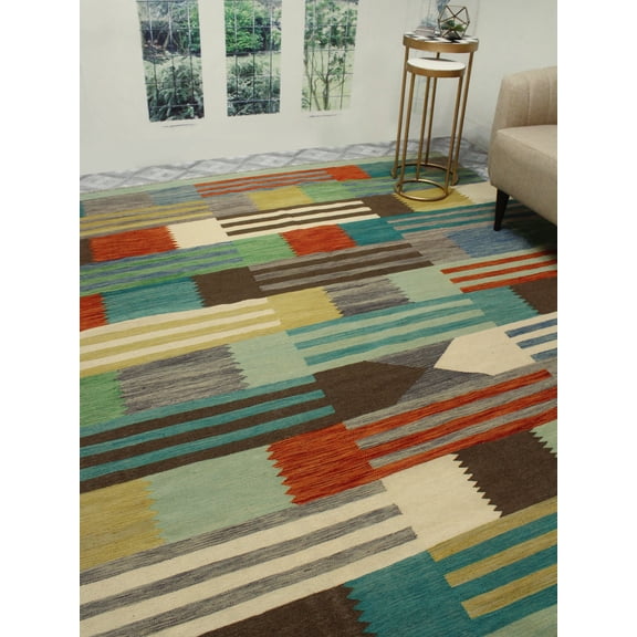 Winchester Yacine Green/Grey Rug, 8'6" x 11'3"