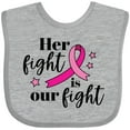 thumbnail image 3 of Inktastic Breast Cancer Awareness Her Fight is our fight Boys or Girls Baby Bib, 3 of 4