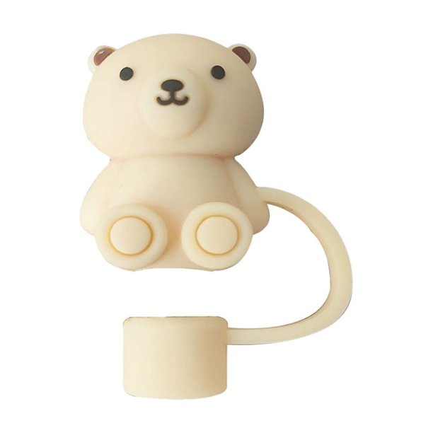 Coloridos tapones de silicona de dibujos animados para pajitas y tapas de bebidas reutilizables para niños