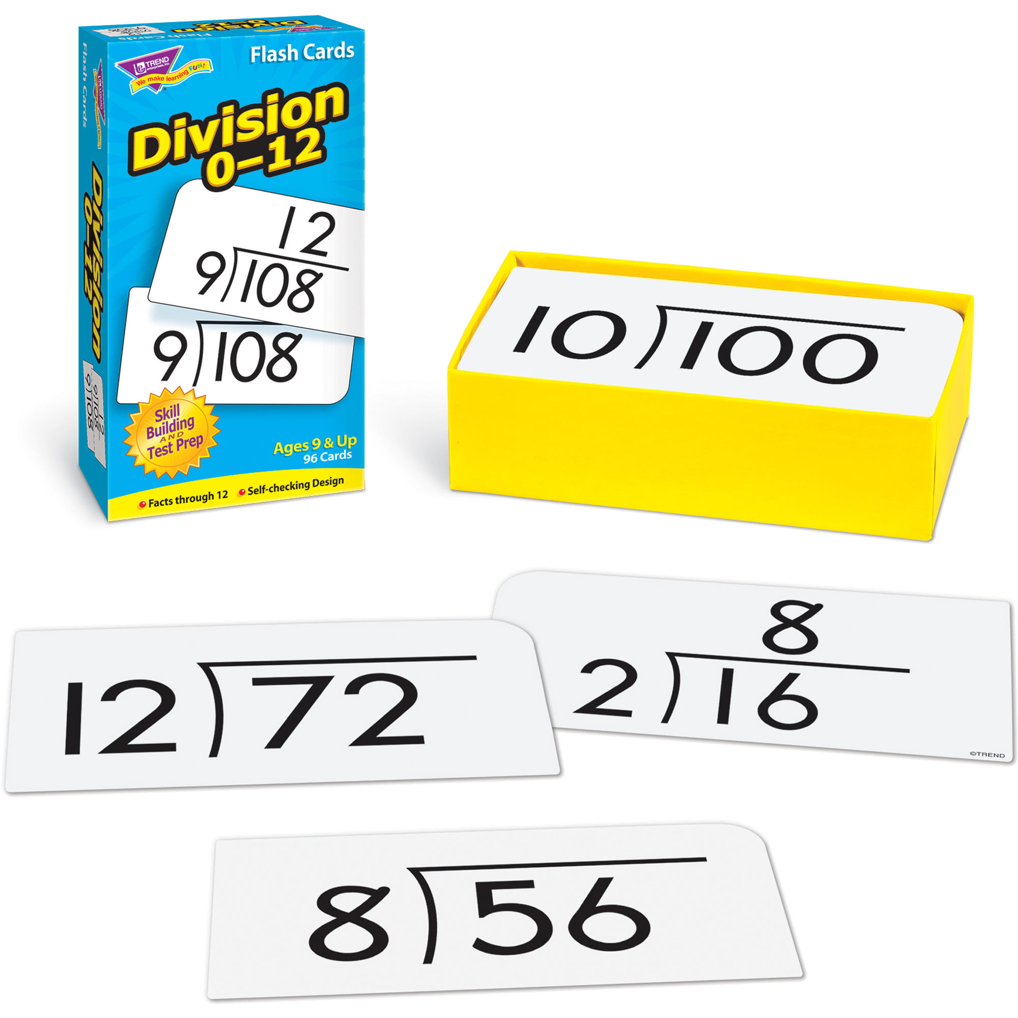 Set of 91 Trend Division Math Flash Cards 