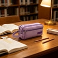 thumbnail image 4 of Handle Large Capacity Pencil Pouch – Multi-Layer Cloth Organizer, Portable Durable for Campus & Office, 4 of 6