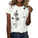 thumbnail image 1 of Camiseta de cuello redondo con estampado de diente de león, informal, de manga corta para primavera y verano, para mujer, para adultos, hombres, mujeres, adolescentes, jóvenes, deportiva, informal., 1 of 6