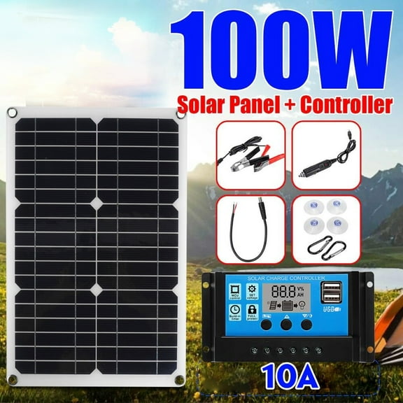 100 Watts Solar Panel Kit 100A 12V Battery Charger with Controller Car Bus Boat