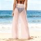 thumbnail image 4 of Pantalones de playa de gasa ligeros para mujer con protección solar, pantalones anchos de estilo bohemio estampados, blusa para mujer, 4 of 7