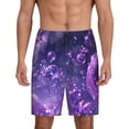 thumbnail image 1 of Balery Purple Bubble Abstract Art Pantalones cortos de pijama de punto de algodón para hombre con cinturilla y bolsillos-Large, 1 of 6