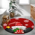thumbnail image 3 of Round Rugs 3Ft, Red Gnomes Christmas Round Area Rug Washable Indoor Throw Carpet, Snowflake Xmas Balls Small Non Slip Circle Rug for Bedroom Living Room Home Decor Aesthetic, 3 of 8