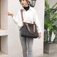 thumbnail image 4 of Canvas Crossbody Bags for Women Trendy Tote Purses Work Shoulder Multi-pocket Handbags, 4 of 9