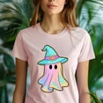 thumbnail image 5 of Pastel Ghost Graphic T-Shirt | Cute Unisex Spooky Outfit, Black, Size M, 5 of 6