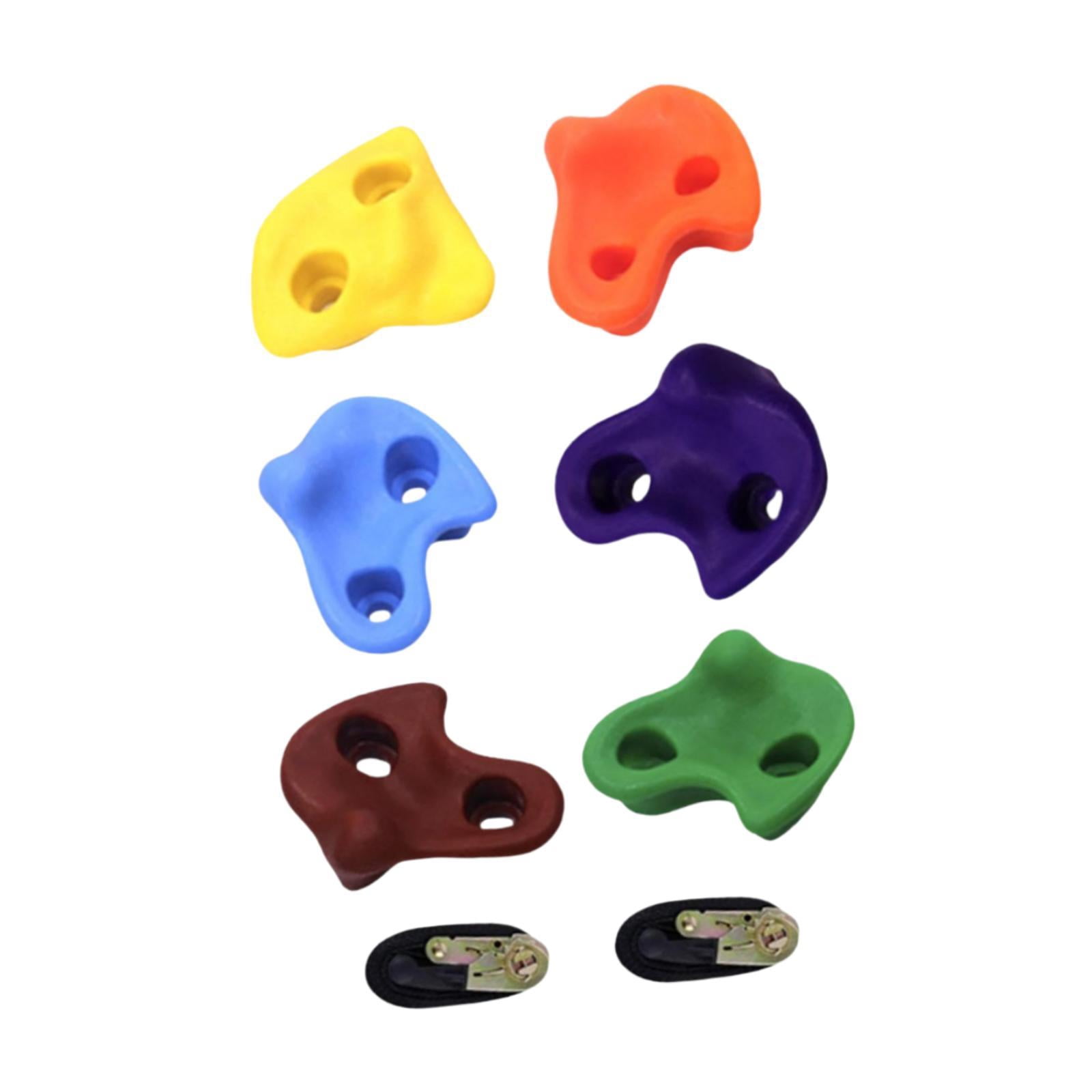 Miulika 6x Tree Climbing Holds for Kids Climber Load 220lb Nonslip Grip with 2 Ratchet Straps for Park Games Obstacle Course Training