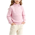 thumbnail image 3 of Wilark Toddler Girls Sweaters Size 6, Ruffle Mock Neck Casual Long Sleeve Cute Fall Knitted Tops Pink, 3 of 9