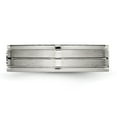 thumbnail image 4 of Stainless Steel Brushed and Polished Grooved CZ Ring, 4 of 8
