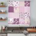 thumbnail image 5 of Boho Purple Flowers Sheer Curtains 63 Inches Long, Spring Floral Botanical Patchwork Vintage Light Filering Curtains, Breathable Simi Curtain Privacy Drapes for Living Room Bedroom Window Treatment, 5 of 9